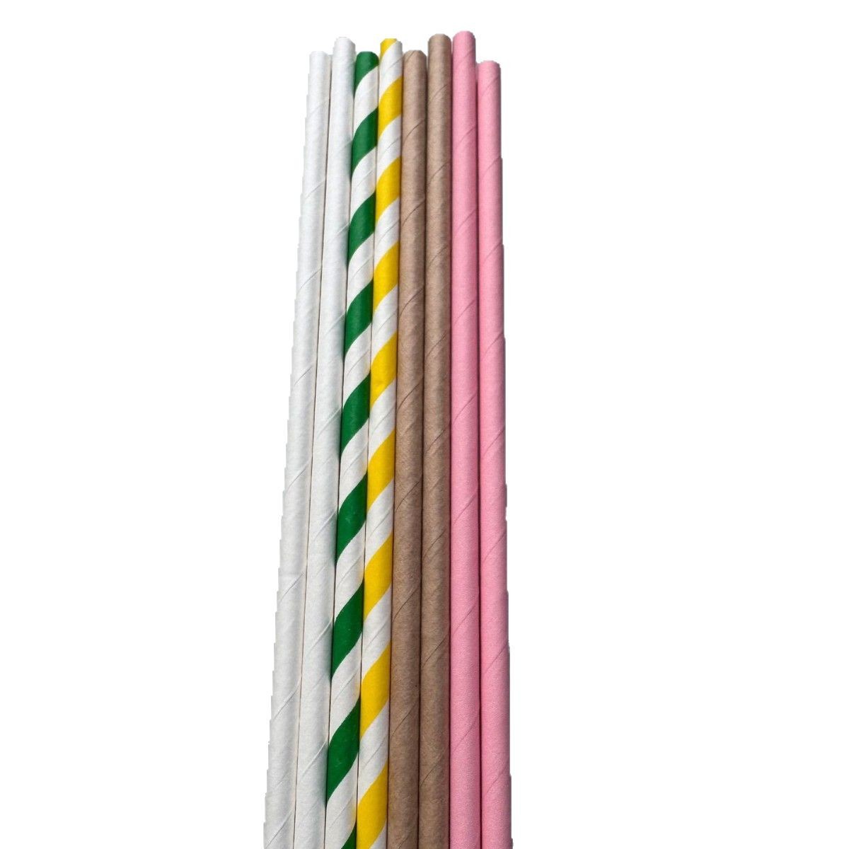 Paja de papel de color desechable degradable paja de papel té de leche café cóctel bebida decoración paja rayas