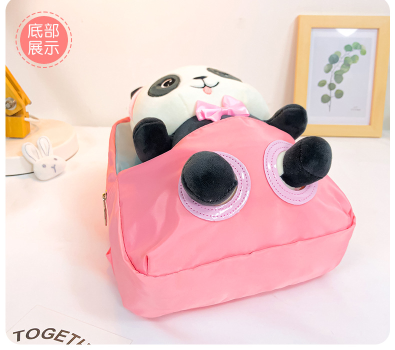 New cartoon panda plush backpack for kindergartens, large-capacity, lightweight and cute backpack for primary school students undefined