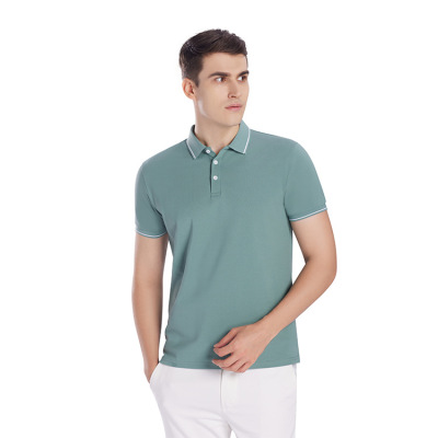 短袖T恤定制团体工作服polo领广告衫印花刺绣LOGO棉质翻领文化衫