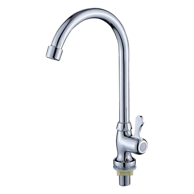 Single Water High Universal Rotating Long Neck Vertical Faucet Kitchen Basin Sink Vegetable Sink Water Purification Single Cold Water Faucet