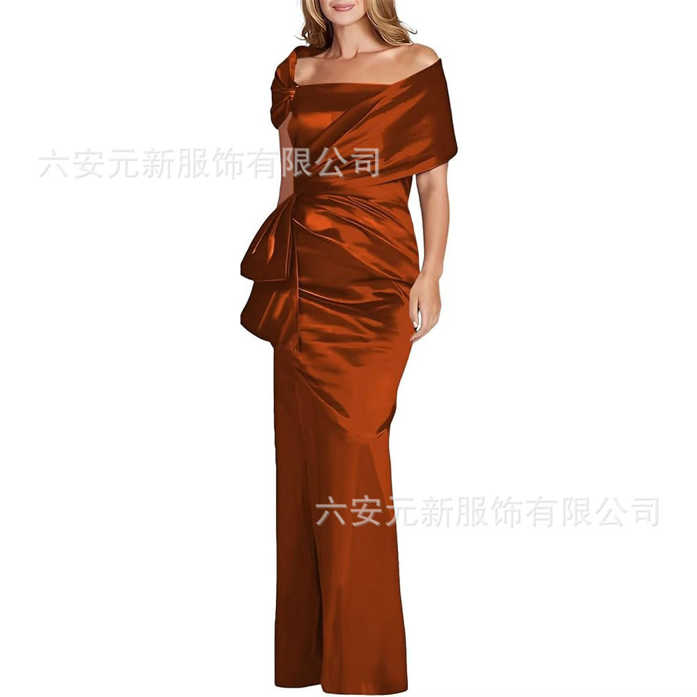 Comercio exterior de Europa y los Estados Unidos Amazon AliExpress nuevo vestido de baile de satén de cola de pez azul tibetano vestido de boda de madres