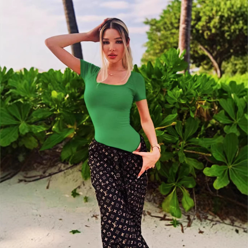 2026 European and American Cross-Border New Summer Women's Yoga Jumpsuit Workout Ribbed Short-Sleeve Sports Tight-Fitting One-Piece Outfit