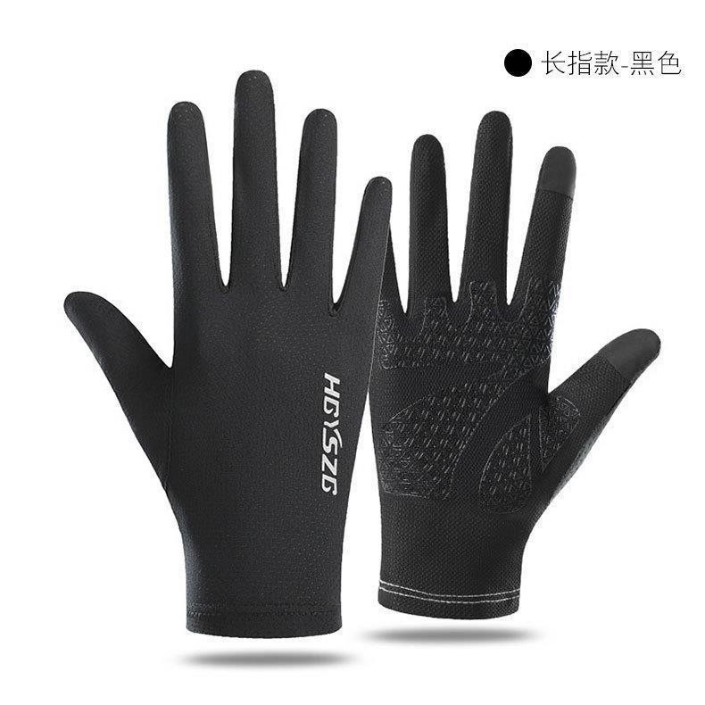 Protección solar medio dedo guantes hielo seda manicura hombres y mujeres delgada primavera y verano transpirable al aire libre equitación guantes de fuga de dedo