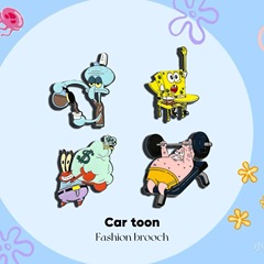スポンジボブパイダーブローチかわいい漫画金属バッジアクセサリー男性と女性の学生スクールバッグピン装飾