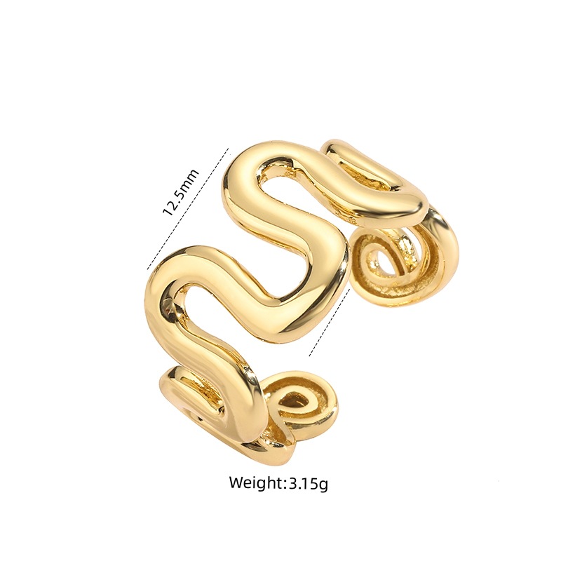4g Weight Open Rings Classification Adjustable Ring Size 1 Piece Quantity Daily Occasion Copper Material Geometric, Solid Color, Knot Pattern Women's Gender Retro Style Copper Geometric Solid Color Knot Open Rings 5