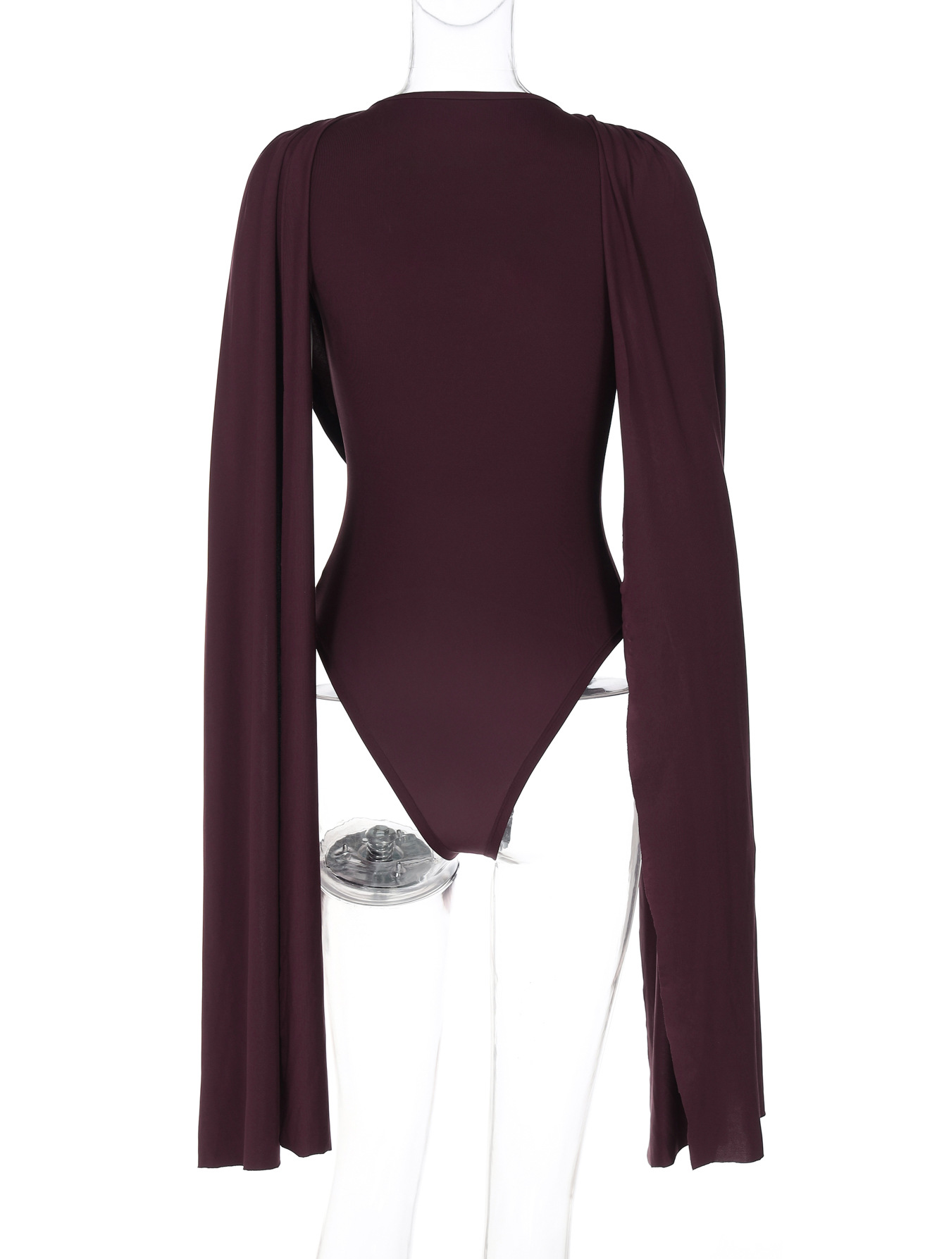 Women's High Waist Bodysuit Elegant Solid Colour Jumpsuit Romper_voghion.com