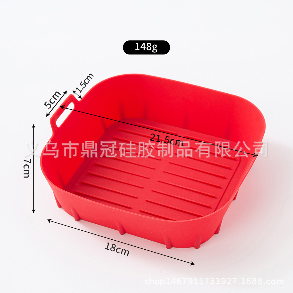Silicona freidora de aire silicona hornear pan cuadrado microondas horno asado pollo bandeja cuadrada para hornear al por mayor