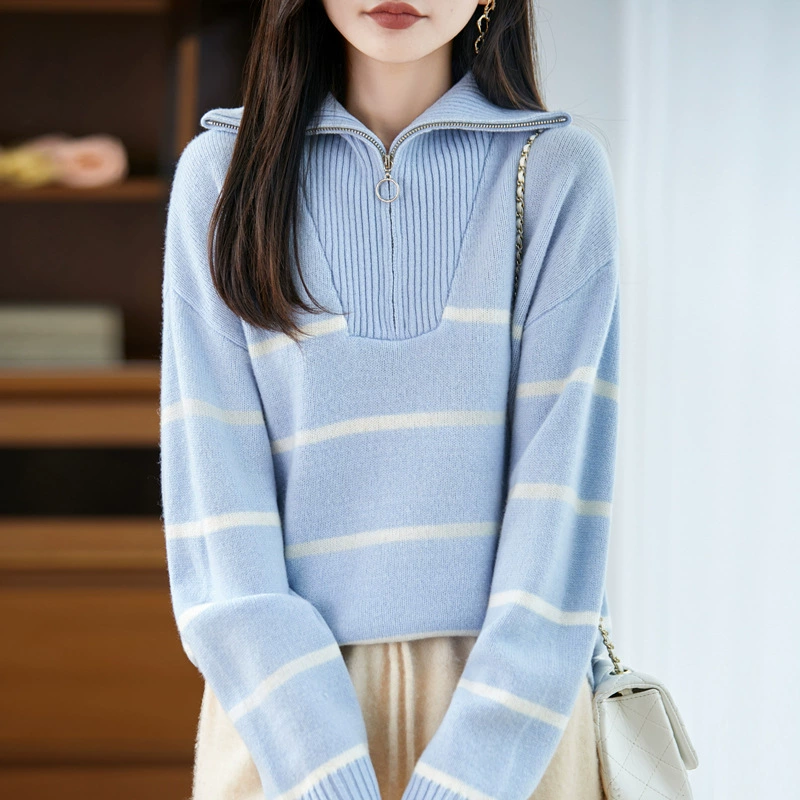 Демисезонный Woolen свитер, вязаная куртка с молнией для отдыха, увеличенная толщина, со молнией, оверсайз