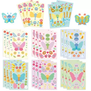 8 Original Abstract Art Butterfly Collages, Hands-On DIY Decorative Handbooks, Mobile Phone Case Decorations, Waterproof Stickers