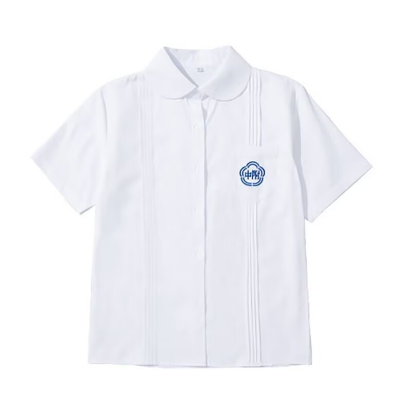 School Uniform Jk Style Pleated Short-Sleeve White Shirt Sports Class Uniform Women's Graduation Uniform College Style Shirt