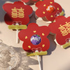 Cute originality candy packing Red flowers Wedding celebration wedding Engagement Candy Lollipop decorate card