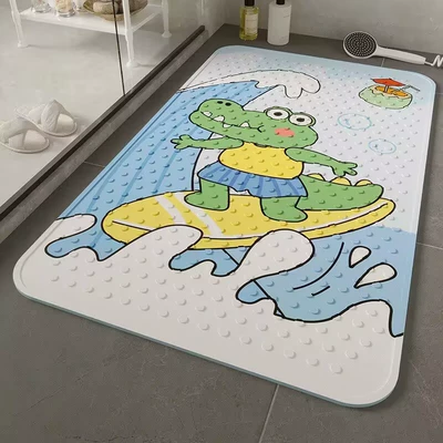 Avtomobil döşəmə paspasları – Kidsren's Bath Mat Waterproof Anti-Fall - 06-crocodile-surfing-3565cm-environmentally-friendly-material