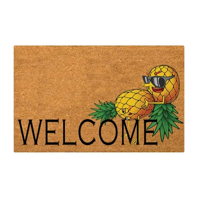 Floor Mats for Home Entrance, Avtomobil döşəmə paspasları - welcome-minion-pineapple-4060cm-crystal-velvet