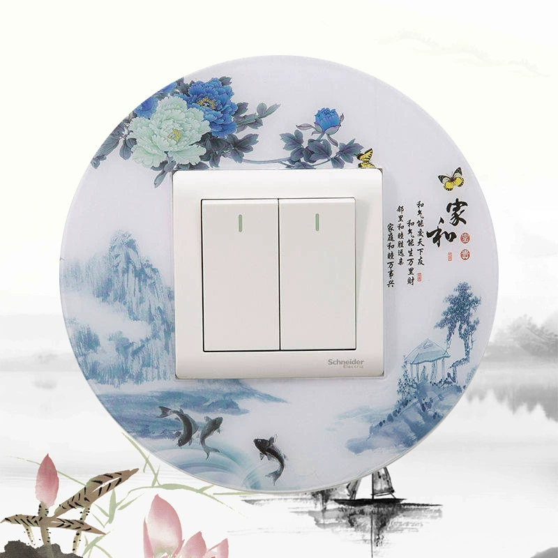 Acrylic switch key on wall, protective case, decorations, creative round jewelry, simple and elegant design
