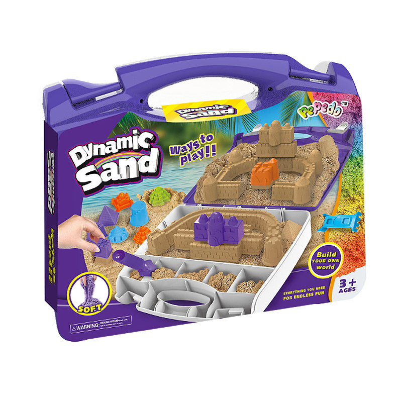 Juguetes de construcción de castillo para niños espaciales, arena para niños y niñas, arena de color, juguetes de arcilla