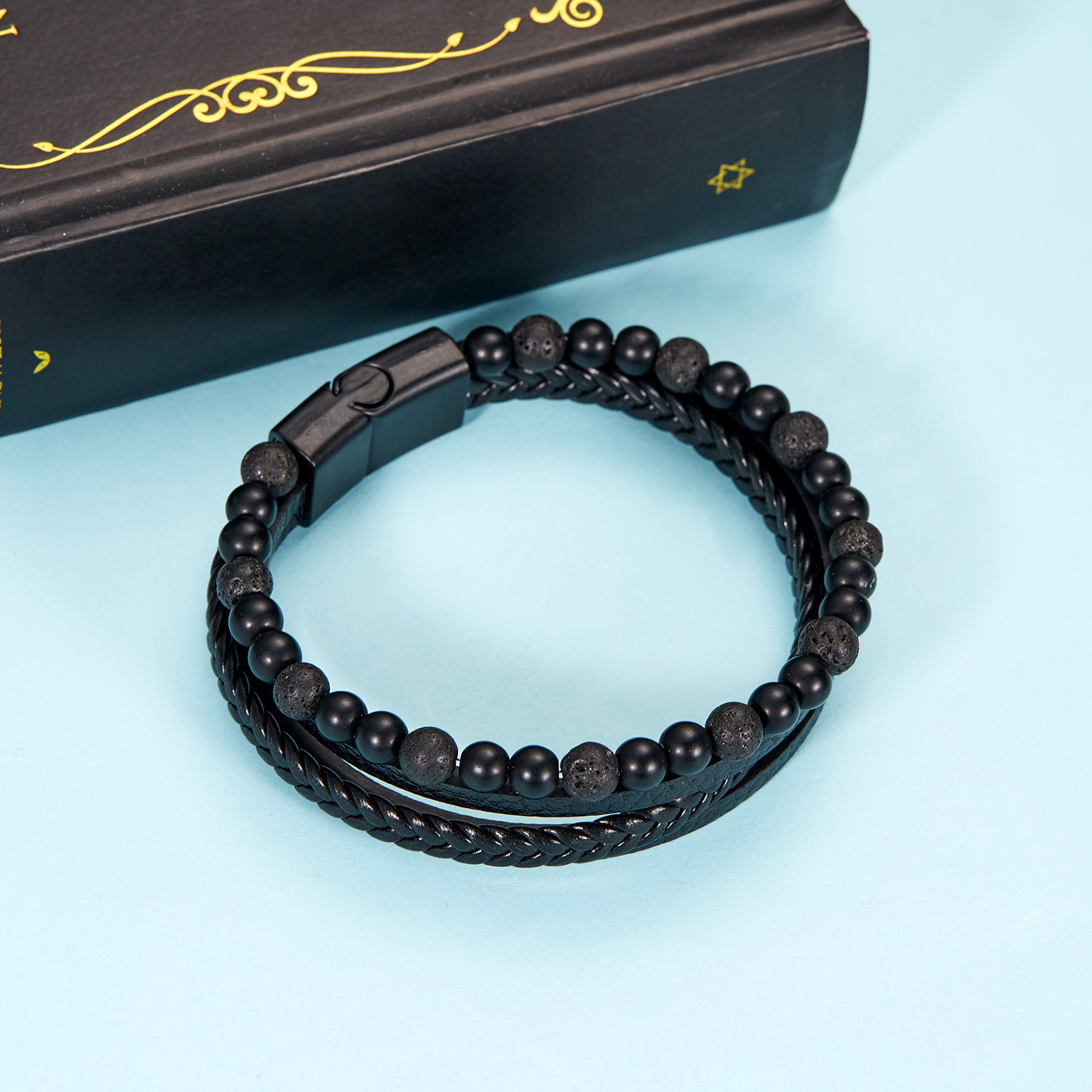 30g Weight Bracelets Classification 1 Piece Quantity Daily, Street Occasion Pu Leather Material Geometric Pattern Men's Gender Braid Design Retro Style Retro Geometric Pu Leather Braid Men's Bracelets Men Cuff & Bangle 6