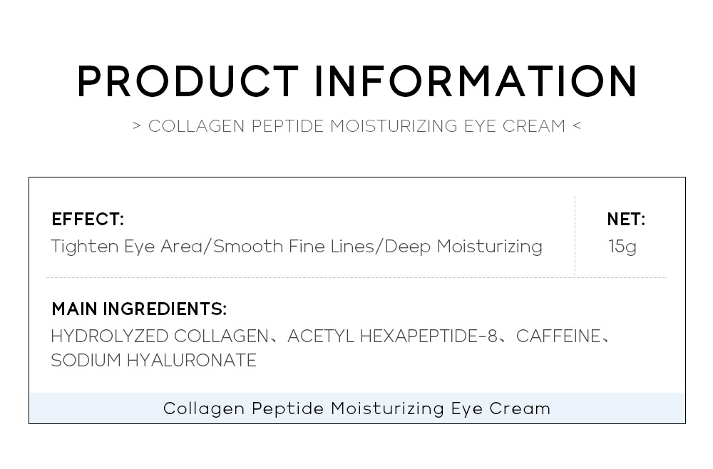 Cross-border QUIYUM Collagen Peptide Moisturizing Eye Cream 15g Hydrating, Moisturizing and brightening skin tone manufacturer's wholesale in stock undefined