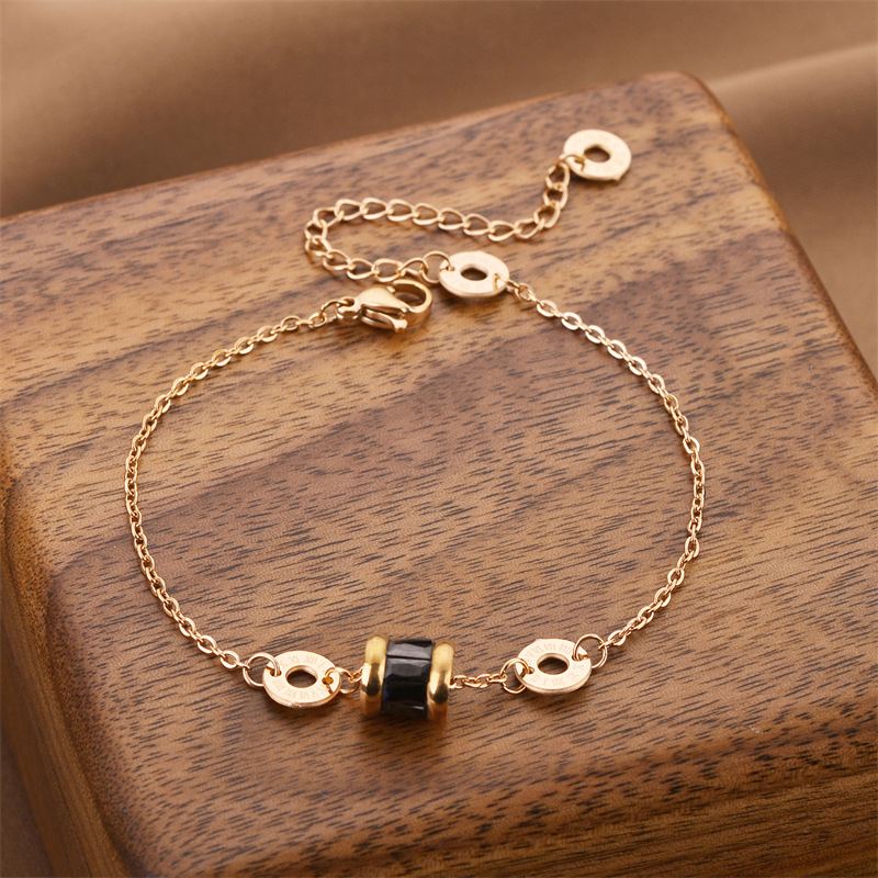 Joyas transfronterizas europeas y americanas Pulsera de acero de titanio de todo fósforo Versión coreana del temperamento bohemio Pulsera de acero de titanio que no se desvanece Joyería femenina