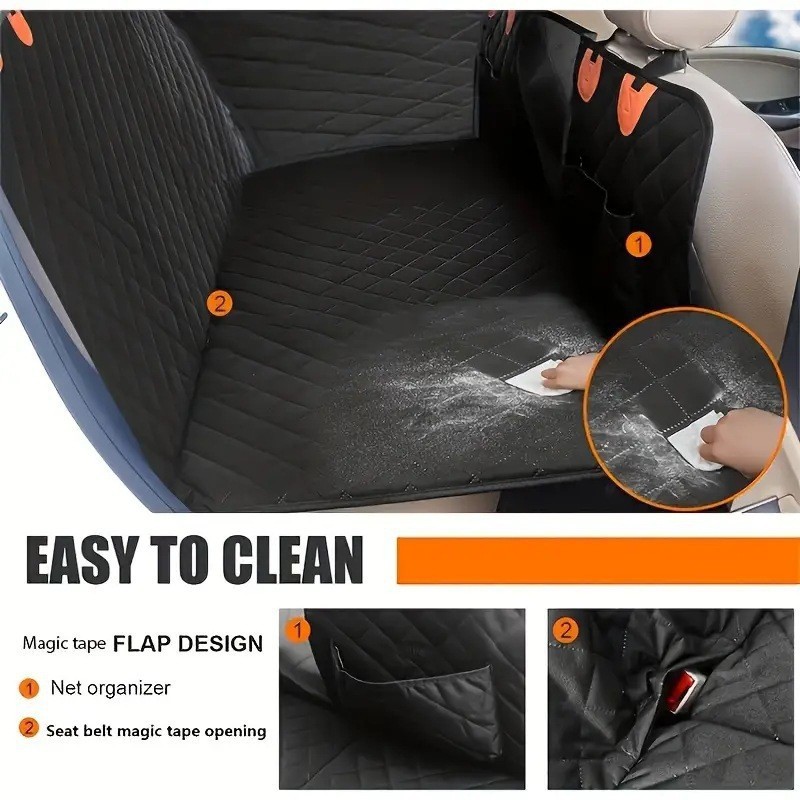 Pet Car Seat Cushion for Back Seat, Dog Seat Cushion for Rear Seat, Multifunctional Safety Seat with Backrest, Anti-Dirt and Waterproof