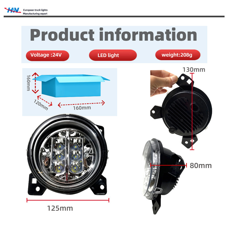 Lámpara de niebla redonda interior LED Lámpara diurna G440G450P410 para camiones Scania 1446356