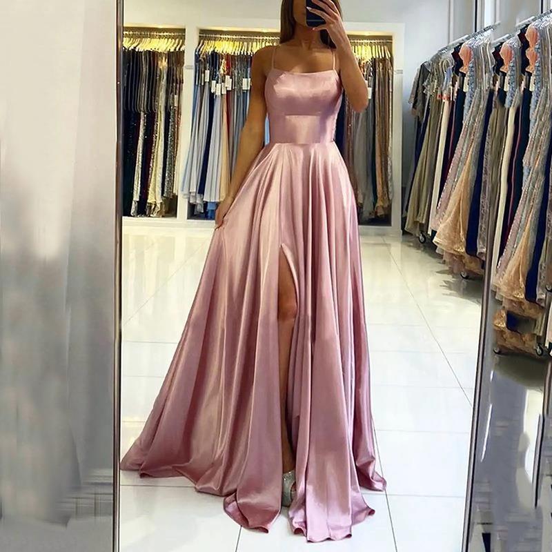 European and American Style Long Evening Dress with Straps for Graduation Party 2026 New Spring European and American Bridesmaid Dress Elegant Slimming Dress European and American Style Long Evening Dress with Straps for Graduation Party 2026 New Spring European and American Bridesmaid Dress Elegant Slimming Dress