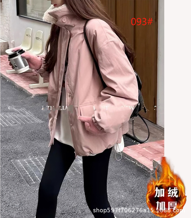 欧派2025秋冬新款羊羔毛翻领派克羽绒服女休闲时尚工装加厚冲锋衣|undefined