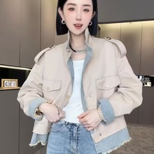 爆款2025春秋新款港风复古PU衣外套女设计感下摆抽绳通勤皮衣夹克