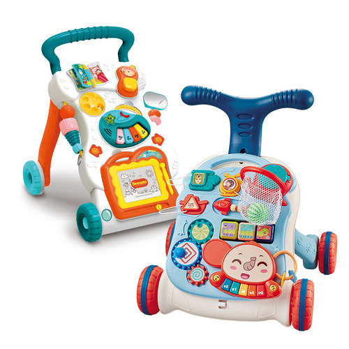 Cross-border hot selling baby walker toy children's music sliding baby anti-rollover multi-function hand push walker