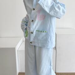 甜美少女印花睡衣女款春秋季2025新款休闲开衫长裤家居服套装大码