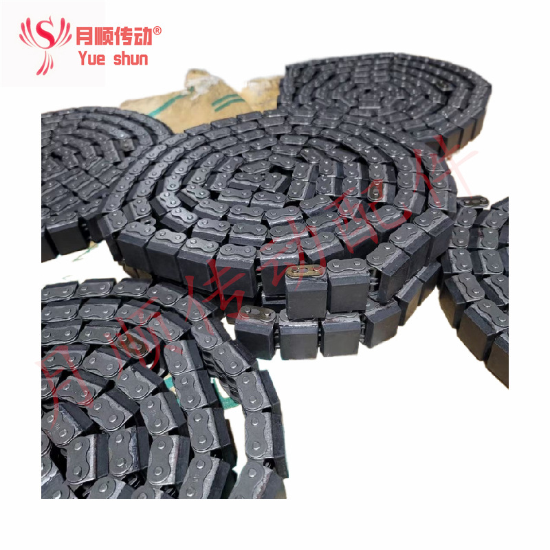 10B-G1G2F5 12A-G1F1单排橡胶平顶输送链 尼龙平板静音防震输送链