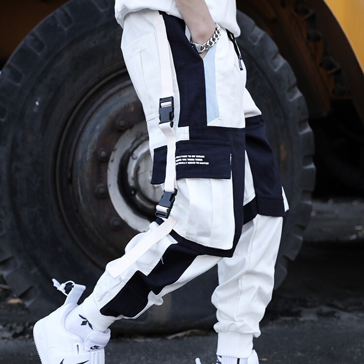 Overalls Men's Korean-style Fashionable Summer New Fashion Brand Loose Bundle Foot Street Hip-hop Multi-pocket Functional Casual Pants