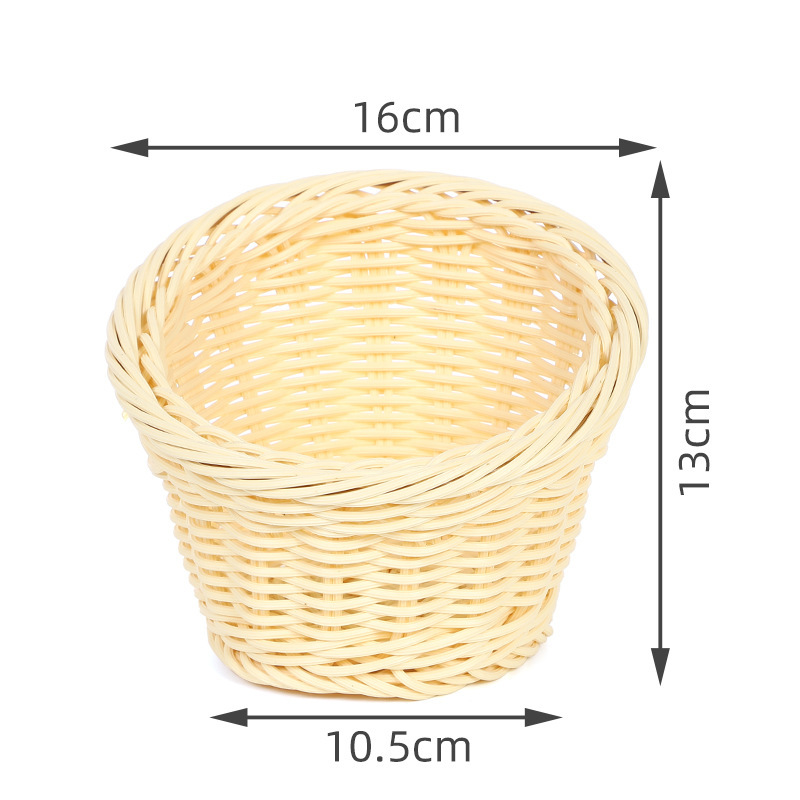 Cesta Tejida de Ratán Con Asa para Frutas y Verduras