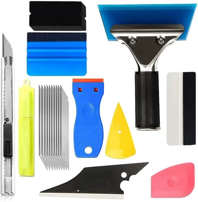 KNS car film tool suit window solar film special tool beef tendon hard scraper cross-border 10-piece set (Car cleaning tools) - 10-piece-film-set