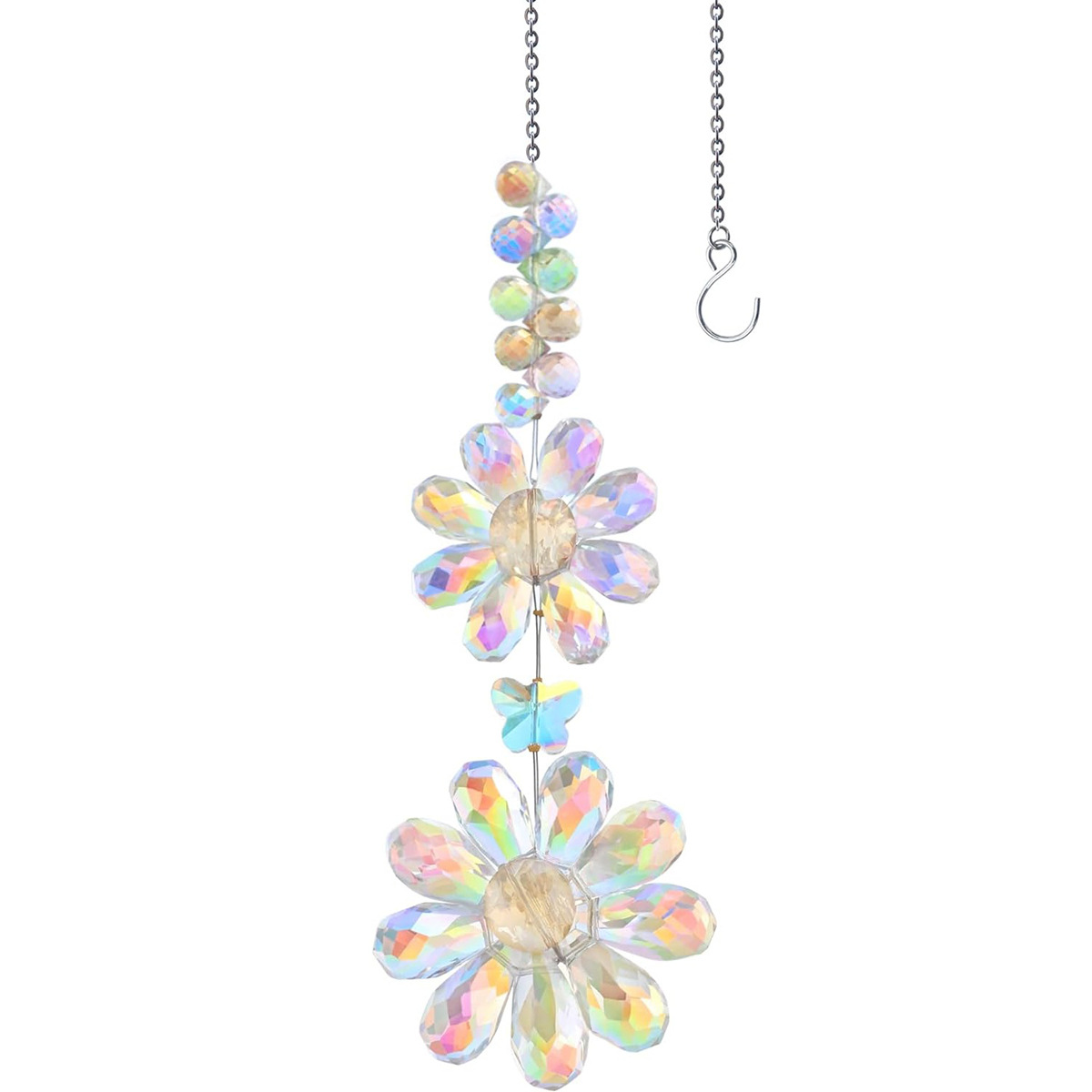100g Weight Suncatcher, Wind Chime Home Textiles & Decor Type pendant Classification 1 Piece Quantity Home, Outdoor Occasion Artificial Crystal Material Flower Pattern Elegant, Shiny Style Elegant Shiny Flower Artificial Crystal Suncatcher Wind Chime Wall Art 无