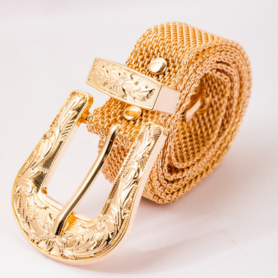 fashion Pin buckle belt lady Metal decorate skirt shirt Girdle Belt Versatile chain Waist chain
