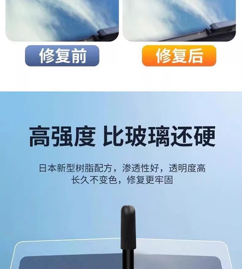 Car Glass Liquid Adhesive for Front Windshield Crack Repair, No Trace, No Need for Polishing, Household Window Repair Adhesive