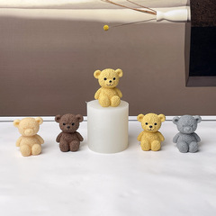 かわいい熊のシリカゲルの金型のろうそくのシリカゲルの金型の石膏の金型のDIYの置物の金型の8923