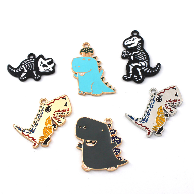 Super Cute Big Dinosaur Korean diy Alloy Oil Drop Pendant Keychain Pendant Accessories