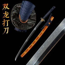 双龙打刀龙泉一体手工刀剑T10钢锻打日本刀katana批发外贸 未开刃