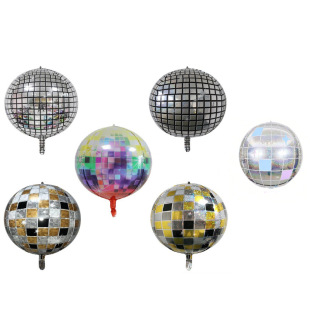22-inch laser birthday party wedding bar decoration three-dimensional 4D aluminum balloon round aluminum foil disco balloon