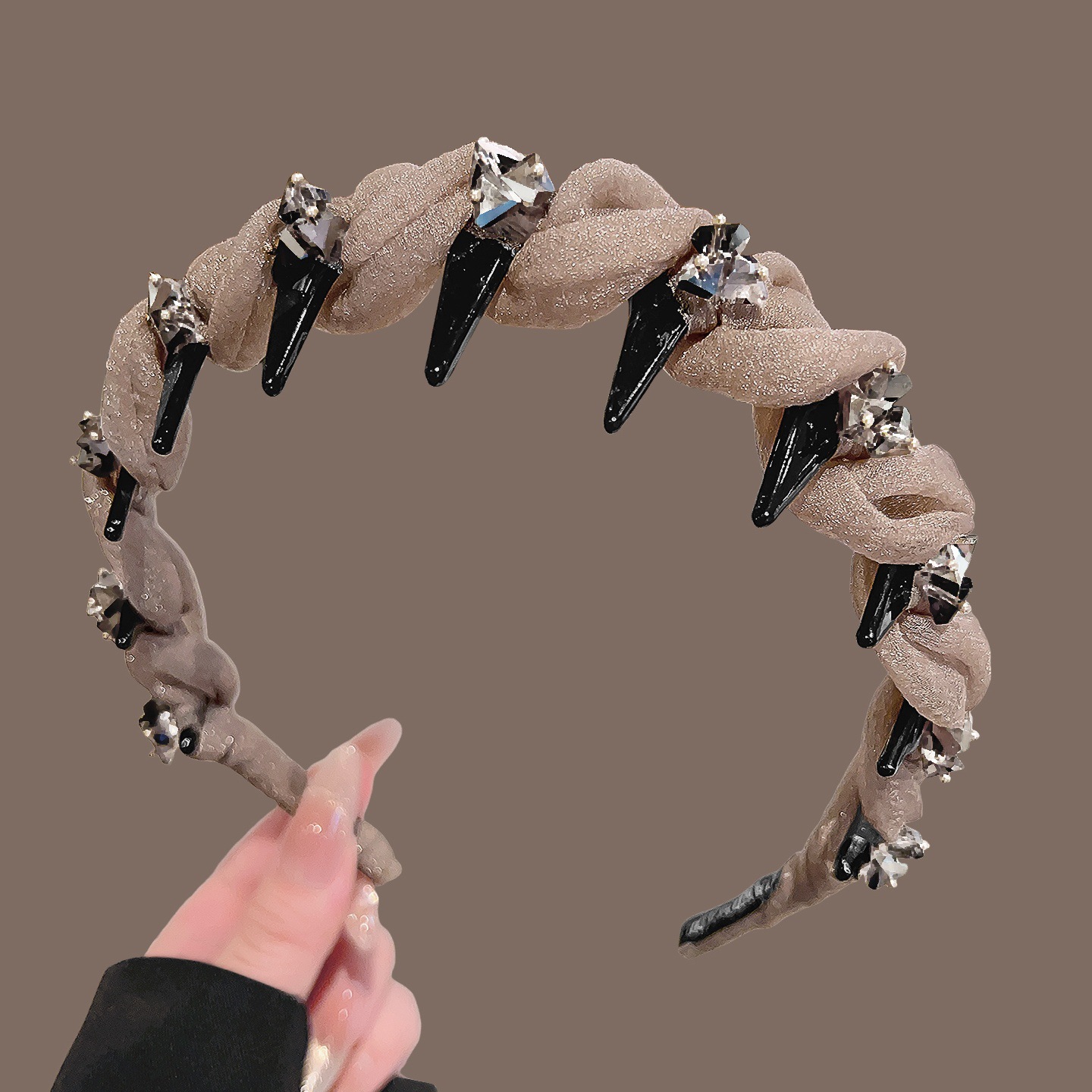 #308 coffee color mesh wrap