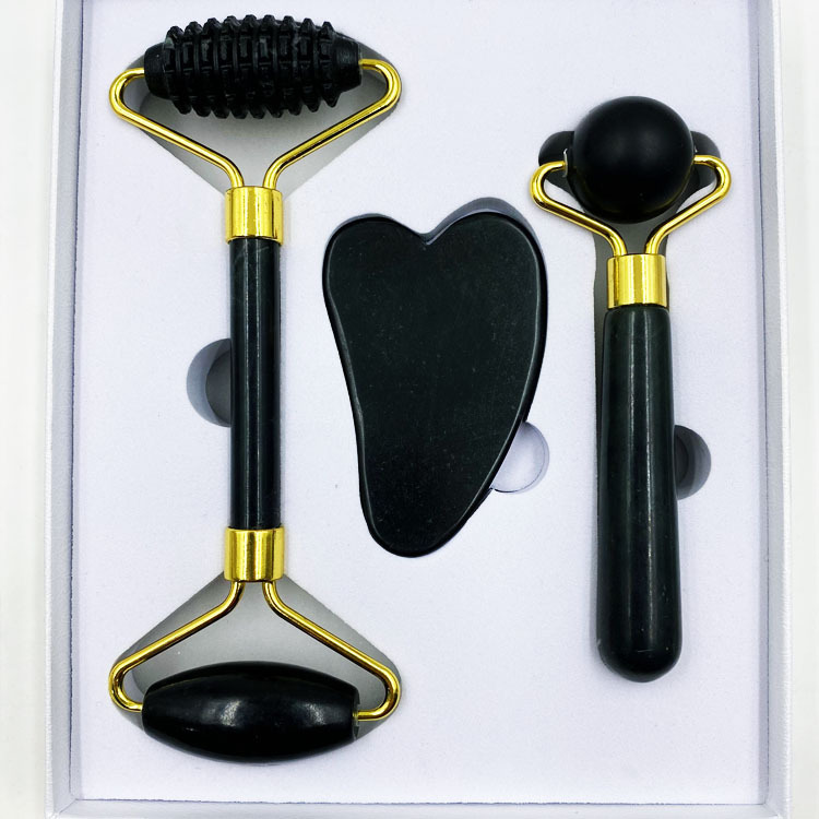 Natural jade beauty device dual-head jade roller face massage complete set beauty device export jade wholesale