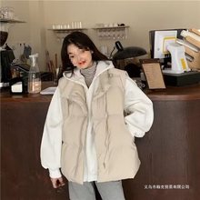 羽绒棉棉服马甲女冬季无袖夹克潮流休闲宽松百搭外套外搭背心外穿