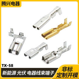 旗型插簧端子 6.3/4.8/2.8 连续连带端子 镀锡接线连接器端子