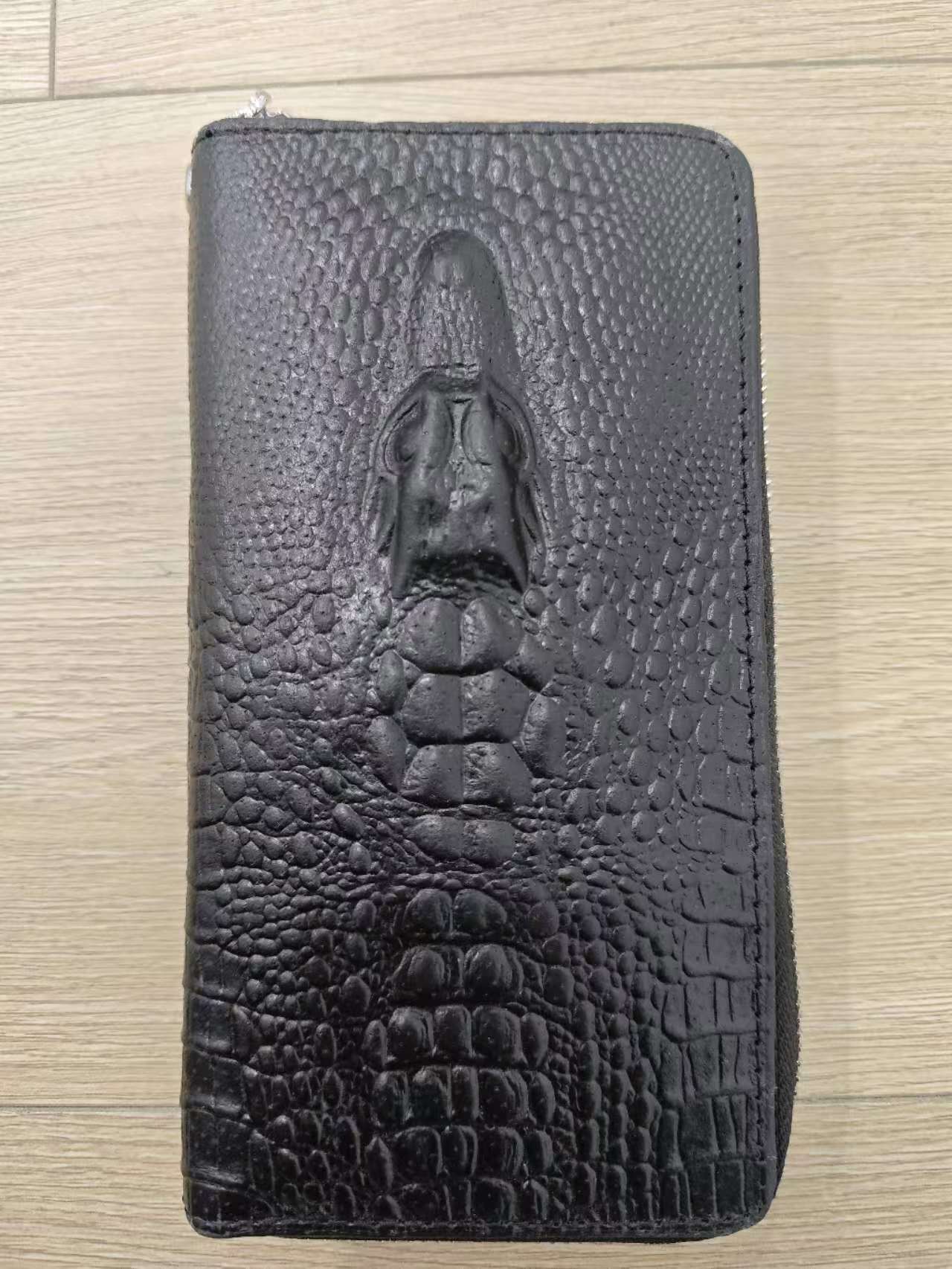 Cartera transfronteriza de los hombres y las mujeres de la primera capa de cuero de vaca de la moda de negocios diario de embrague de un solo tirón Cartera larga