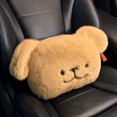Half-Pack Seat Cushion, Seat cushion, seat cover - cute-bear-plush-waist-support