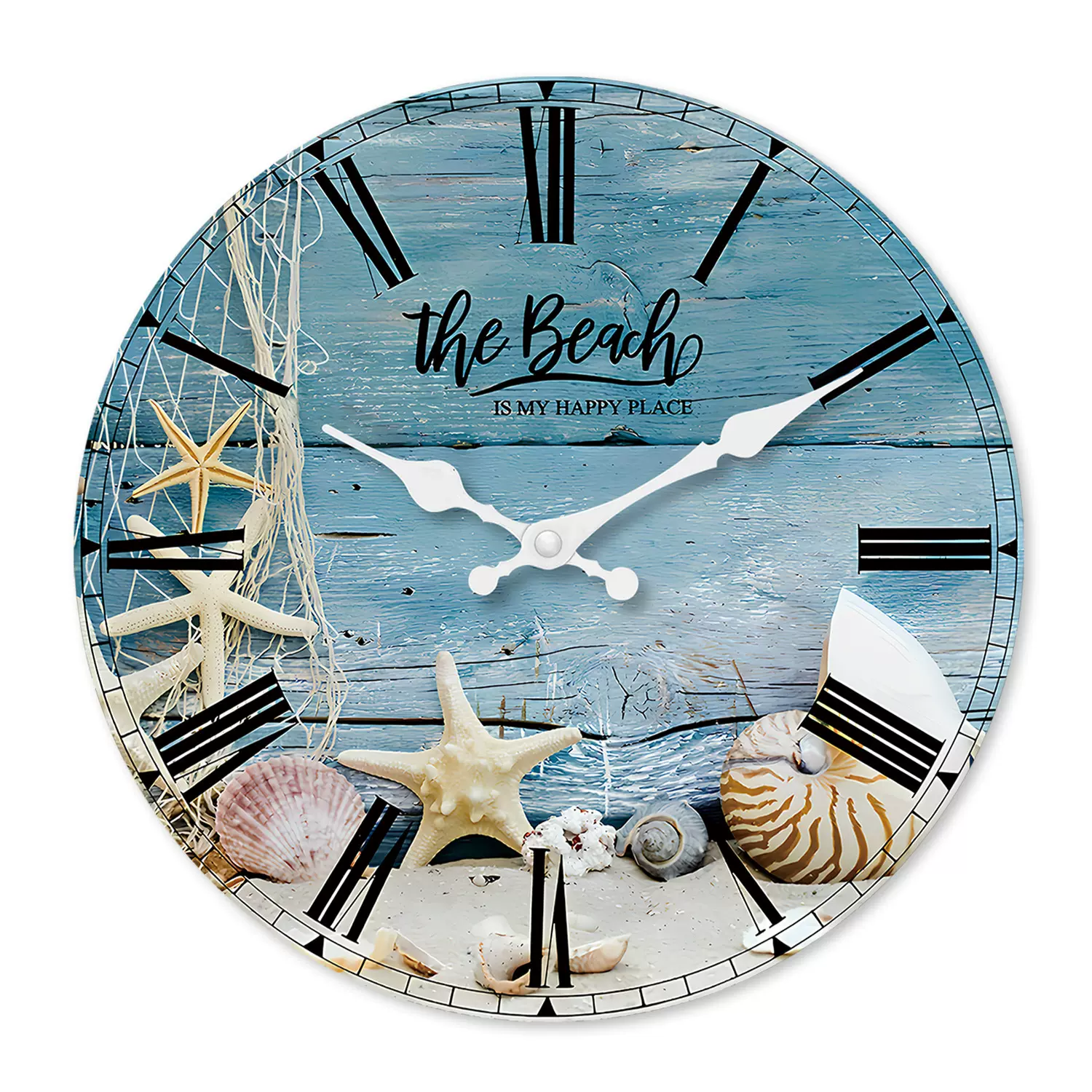 跨境爆款个性炫酷复古木制挂钟12英寸静音装饰钟表