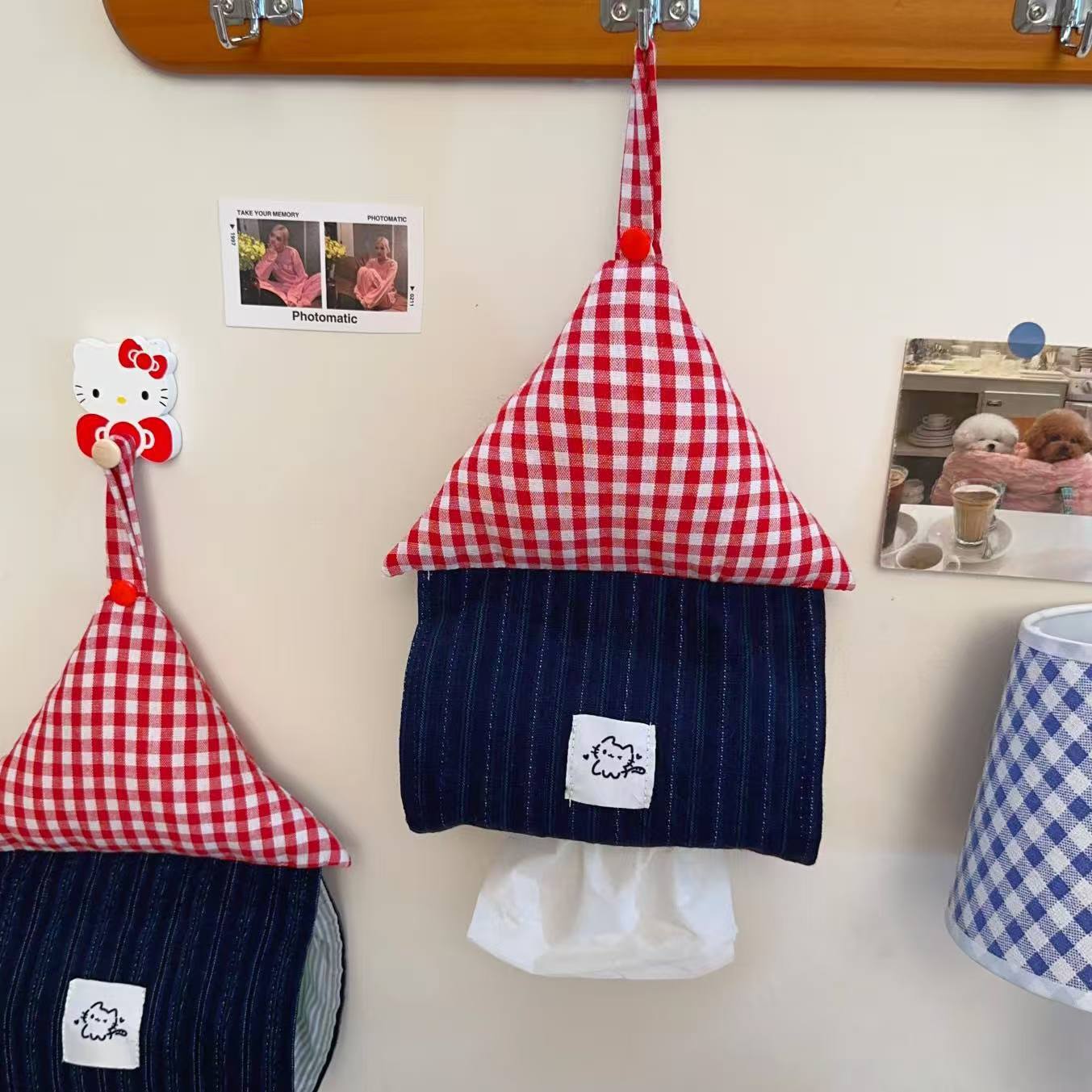 Casa pequeña creativa caja de extracción de papel dormitorio cocina doméstica caja de toallas de baño de alto valor de pared tipo bolsa de toallas de papel