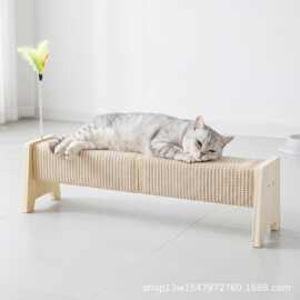 实木宠物猫抓板室内猫咪娱乐玩具木质麻绳结合猫咪攀爬杆猫爬架