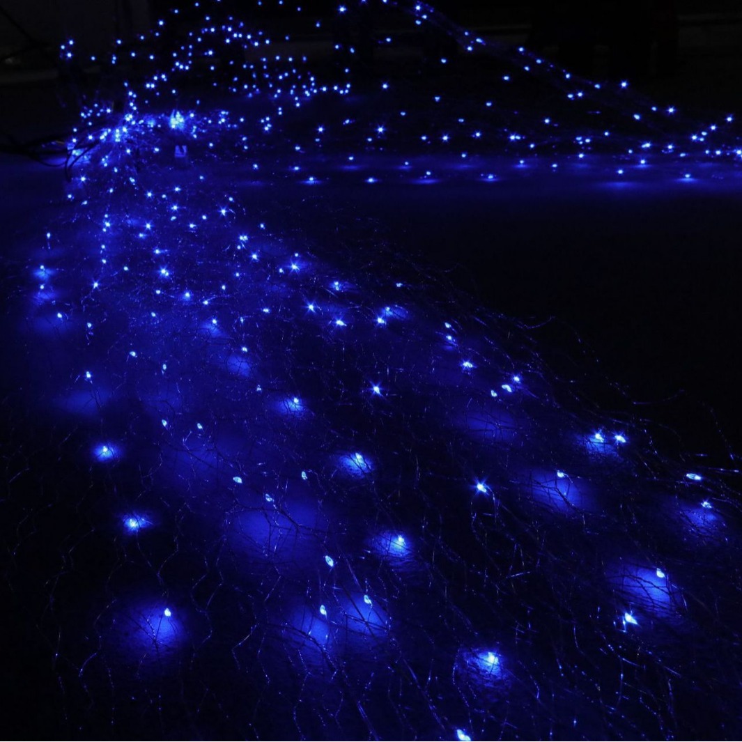 Lámpara de cadena de estrellas de moda luminosa con forma de red variable, sala de bodas, escenario de bodas, paisaje, luz de atmósfera